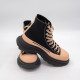 ALEXANDER MCQUEEN TREAD SLICK ANKLE BOOTS IN BLACK-PINK
