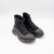 ALEXANDER MCQUEEN TREAD SLICK VELVET ANKLE BOOTS IN BLACK