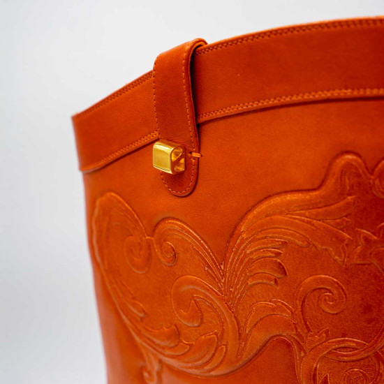 ALEXANDRA CORDOBA SIENNA NOISETTE NAPPA LEATHER WESTERN BOOTS