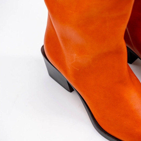 ALEXANDRA CORDOBA SIENNA NOISETTE NAPPA LEATHER WESTERN BOOTS