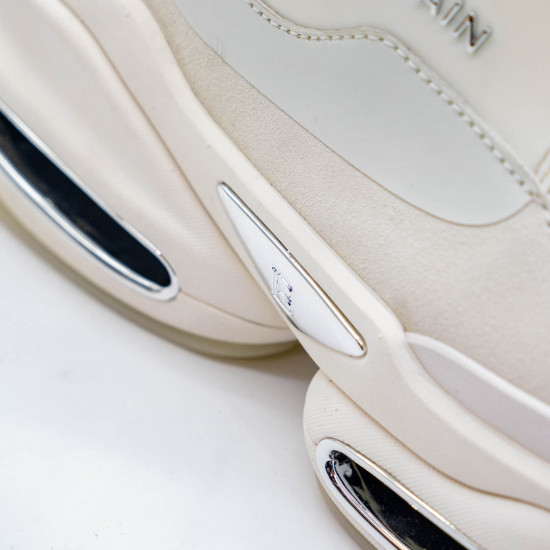 BALMAIN B-BOLD SNEAKERS ALBI - PIELE NATURALĂ