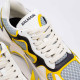 BALMAIN SNEAKERS RUBBERIZED LEATHER - GRADIENT WHITE-YELLOW 