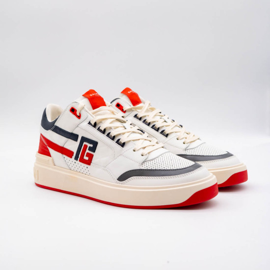 BALMAIN MEN'S B-COURT MID-TOP MULTICOLOR SNEAKERS 