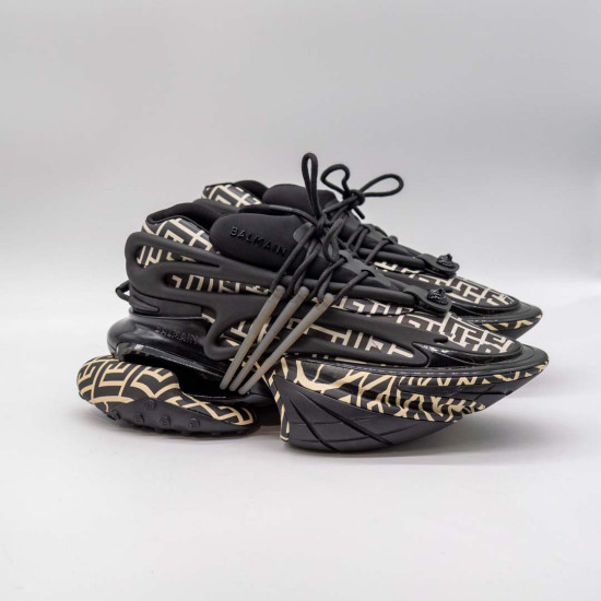 BALMAIN UNCORN SNEAKERS LOW-TOP NEOPREN AND LEATHER