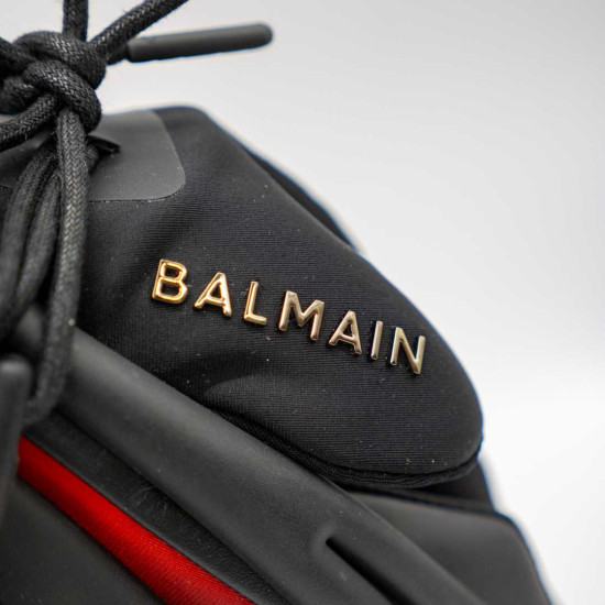 BALMAIN UNCORN SNEAKERS - BLACK RED GOLD