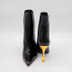 BALMAIN PATENT LEATHER ANKLE BOOTS BLACK