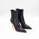 BALMAIN PATENT LEATHER ANKLE BOOTS BLACK