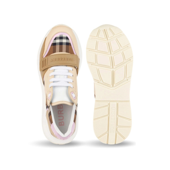 BURBERRY SNEAKERS DAMĂ TAUPE-BROWN CU IMPRIMEU CHECK ICONIC