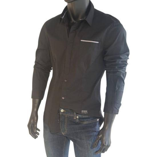 GUESS – CAMASĂ NEAGRĂ DIN BUMBAC PENTRU BĂRBAȚI LOS ANGELES