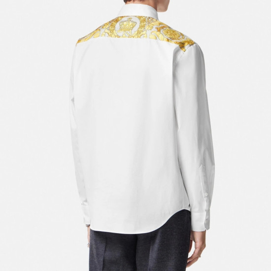 VERSACE- CAMASA DIN BUMBAC CU DETALIU BAROC PE SPATE 