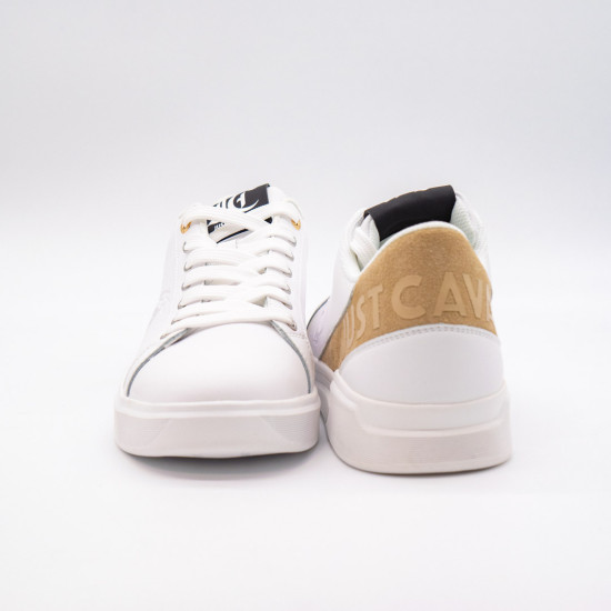 JUST CAVALLI – SNEAKERS PIELE ALBĂ & PIELE ÎNTOARSĂ – DESIGN EXCLUSIVIST