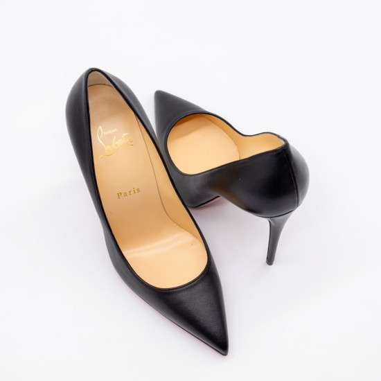 CHRISTIAN LOUBOUTIN – PANTOFI STILETTO KATE 100 – BLACK LEATHER – DAMĂ