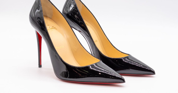 Christian Louboutin Pantofi Kate Negru Lăcuit – Toc 100mm | Venus
