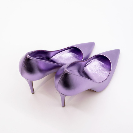 CHRISTIAN LOUBOUTIN PANTOFI STILETTO - KATE - MOV METALIZAT