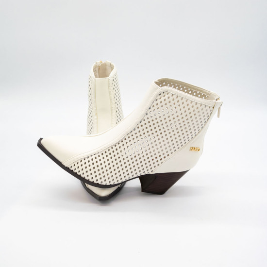 LIU JO - CIOCATE ALBE COWBOY-STYLE - PIELE NATURALĂ 