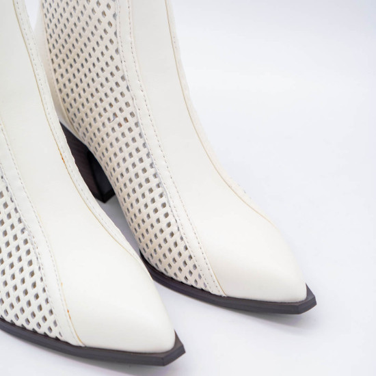 LIU JO - CIOCATE ALBE COWBOY-STYLE - PIELE NATURALĂ 