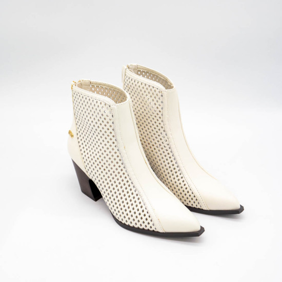 LIU JO - CIOCATE ALBE COWBOY-STYLE - PIELE NATURALĂ 