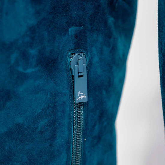 CHRISTIAN LOUBOUTIN CIZME TURQUOISE - PIELE ÎNTOARSĂ