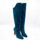CHRISTIAN LOUBOUTIN CIZME TURQUOISE - PIELE ÎNTOARSĂ