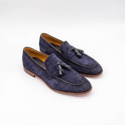 CORVARI - MOCASINI BĂRBAȚI - PIELE ÎNTOARSĂ - NAVY (BLEUMARIN)