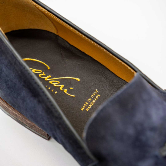 CORVARI - MOCASINI BĂRBAȚI - PIELE ÎNTOARSĂ - NAVY (BLEUMARIN)