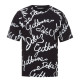 DOLCE & GABBANA TRICOU OVERSIZE - LOGO STILIZAT - ALB/NEGRU