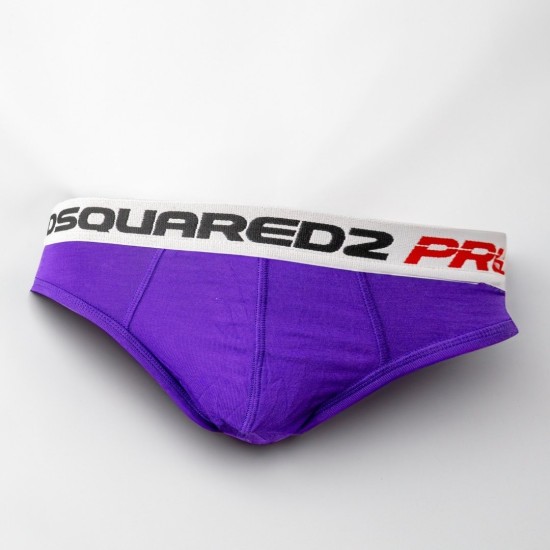 DSQUARED MEN'S BRIEF PURPLE COTTON STRETCH DSQUARED MEN'S BRIEF PURPLE COTTON STRETCH