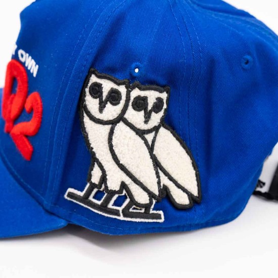 DSQUARED BASEBALL CAP EMBROIDERED "OVO" LOGO COTTON BLUE
