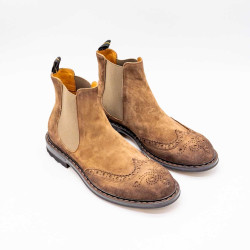 FABI SUEDE VINTAGE COGNAC BOOTS