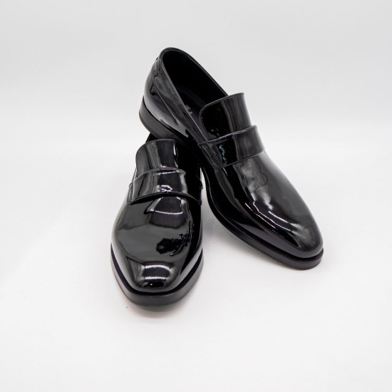 FABI PANTOFI BĂRBAȚI - PIELE NATURALĂ LĂCUITĂ - NEGRI