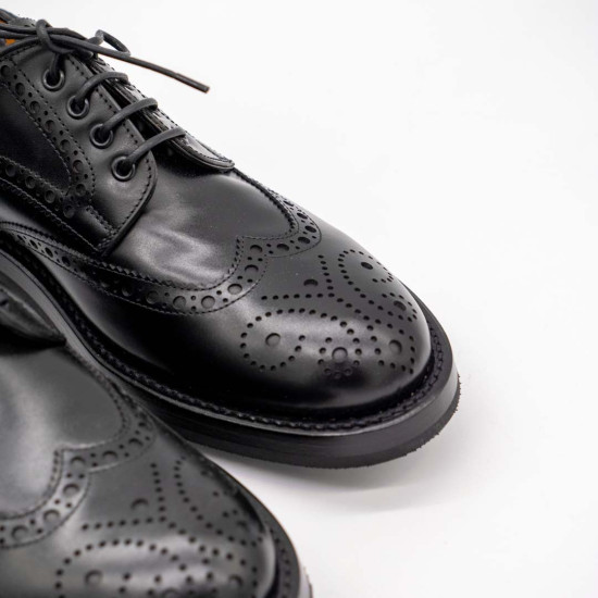 FABI - PANTOFI BROGUE - PIELE NATURALĂ - NEGRI