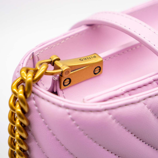 PINKO LOVE BIRDS LEATHER CROSSBODY BAG