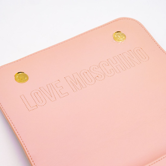 LOVE MOSCHINO SHOULDER BAG MATELASSE - ROZ PUDRAT