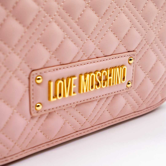 LOVE MOSCHINO SHOULDER BAG MATELASSE - ROZ PUDRAT
