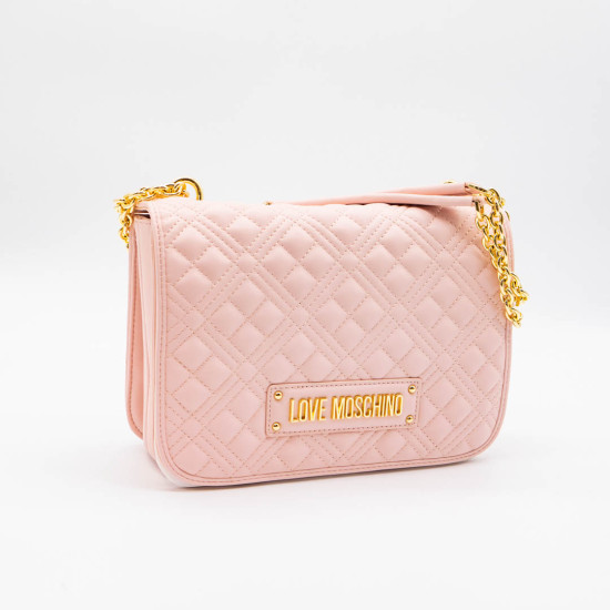 LOVE MOSCHINO SHOULDER BAG MATELASSE - ROZ PUDRAT
