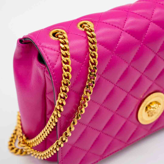 VERSACE NAPPA QUILTED SMALL MEDUSA CHAIN CROSSBODY - ROZ