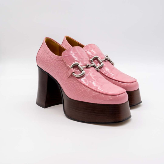 GUCCI CROCODILE PLATFORM WITH HORSEBIT