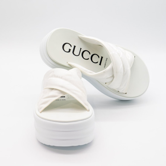 GUCCI GG PLATFORM SLIDE WHITE – SLAPI DAMĂ