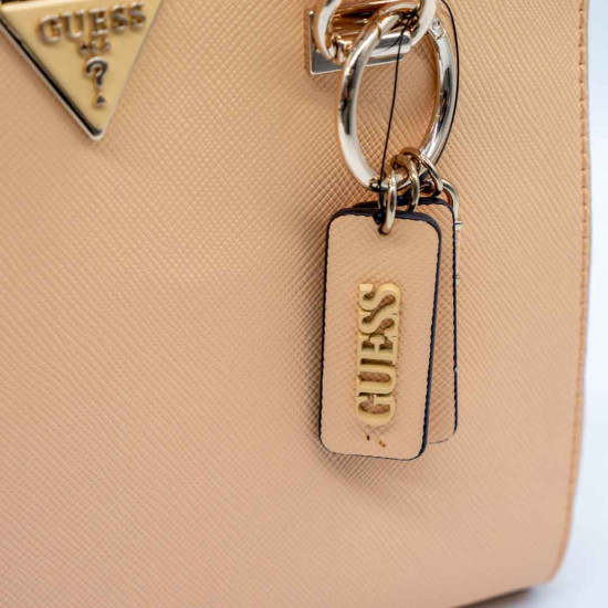 GUESS – GEANTĂ NOELLE GIRLFRIEND SATCHEL APRICOT CREAM DIN PIELE SAFFIANO
