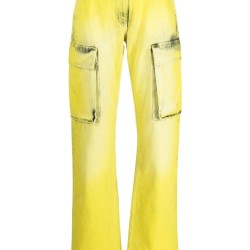 VERSACE HIGH-WAISTED DISTRESSED CARGO JEANS