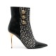 BALMAIN RONI MONOGRAM JACQUARD ANKLE BOOTS