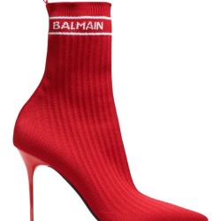 BALMAIN SKYE STRETCH KNIT ANKLE BOOTS
