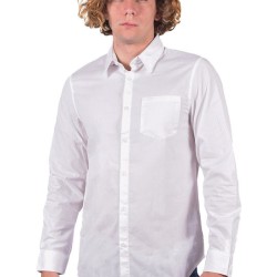 GUESS – CAMASĂ DIN BUMBAC ALBĂ SLIM FIT CU MÂNECĂ LUNGĂ