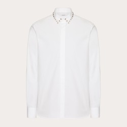 VALENTINO CAMASA BĂRBAȚI ALBĂ CU GULER CU ȚINTE – LUXURY STATEMENT SHIRT