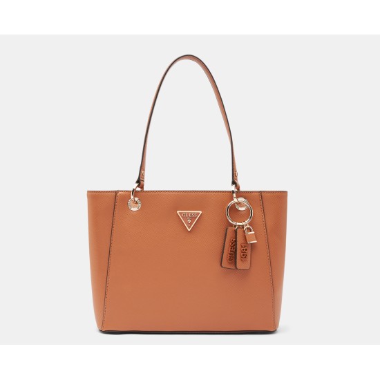 GUESS – GEANTĂ MARE NOELLE LIGHT COGNAC DIN PIELE SAFFIANO