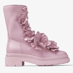 JIMMY CHOO NARI FLOWERS – GHETE ROZ PUDRAT PIELE NATURALĂ CU DETALII FLORALE