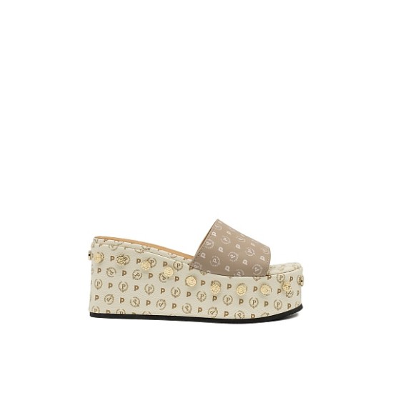 POLLINI SABOȚI ZEPPA 85 AVORIO/BEIGE PLATFORM