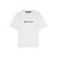 PALM ANGELS LOGO PRINTED CREWNECK T-SHIRT – TRICOU ALB BUMBAC CU LOGO