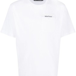 PALM ANGELS TRICOU ALB CU BANDĂ LOGO