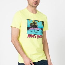 T-SHIRT GUESS MEN SLIM-FIT NEON